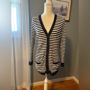 Jeanne Pierre Black and White Women's Cardigan Sweater
